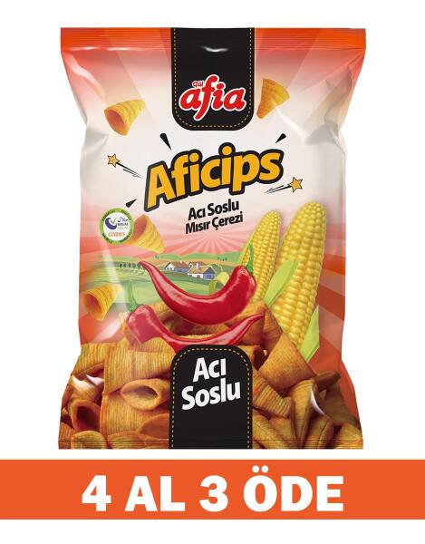 Aficips Acılı Mısır Cips 50 Gr 4 Al 3 Öde - 1