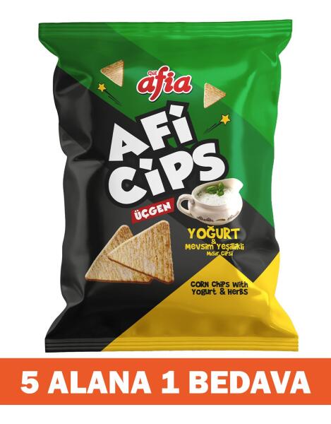 Aficips Yoğurt ve Mevsim Yeşillikli Mısır Cips 40 Gr 5 Alana 1 Bedava - 2