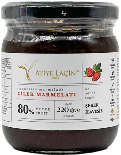 Atiye Laçin Şeker İlavesiz Çilek Marmelatı 220 Gr - 1