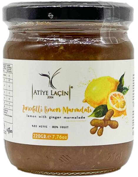 Atiye Laçin Zencefilli Limon Marmelatı 220 Gr - 1