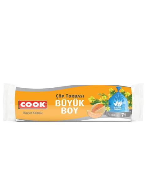 Cook Kavun Kokulu Büyük Boy Büzgülü Çöp Torbası Büzgülü 55x60 Cm - 1