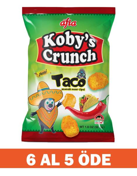 Kobys Crunch Taco Aromalı Mısır Cips 50 Gr 6 Al 5 Öde - 1