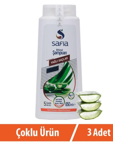 Safia Yağlı Saçlar Şampuan 3x650 Ml - 1